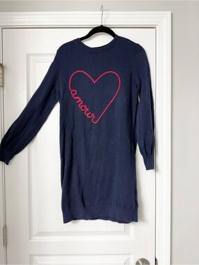 GAP Kid’s Navy Sweater Dress with Red Heart "amour"